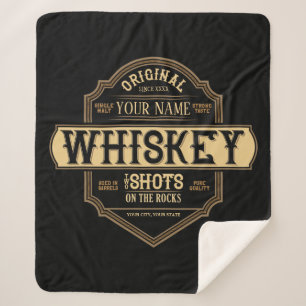Personalized Whiskey on the Rocks Liquor Label Bar Sherpadecke