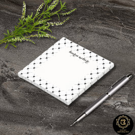 Personalized White & Black Bow Script Post-it Klebezettel