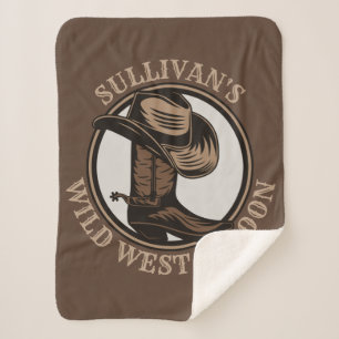 Personalized Wild West Saloon Western Cowboy Boots Sherpadecke