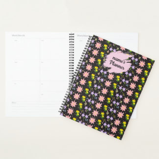 Personalized Wildflower Pattern Spiral Notebook Pl Planer