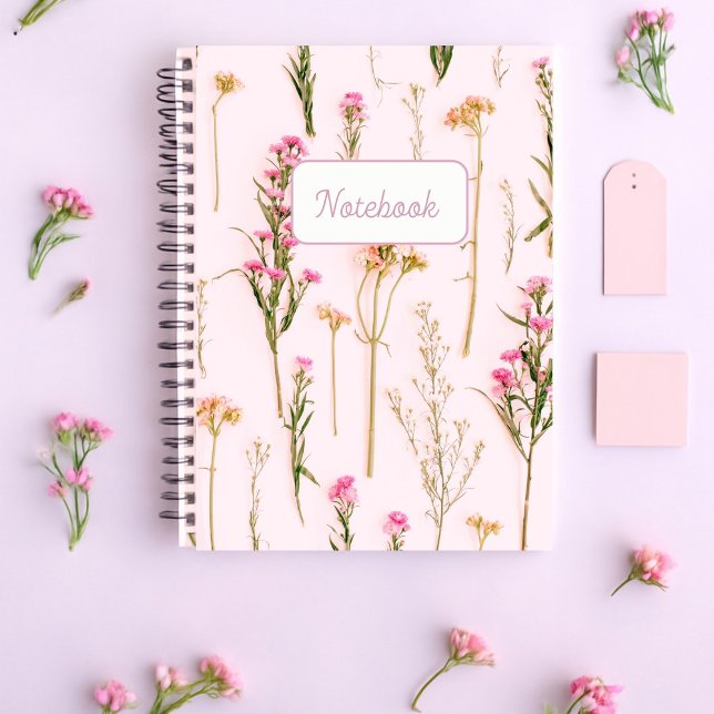 Personalized Wildflower Pink Spiral Notebook Notizblock (Von Creator hochgeladen)