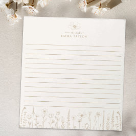 Personalized Wildflower Taupe Desk Notepad Notizblock