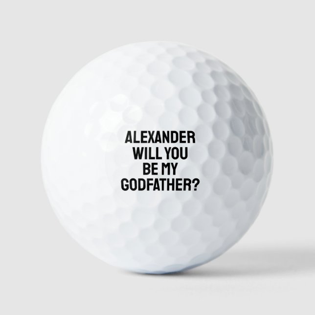 Personalized Will You Be My Godfather Proposal  Golfball (Vorderseite)