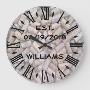 Personalized Wine Corks Große Wanduhr
