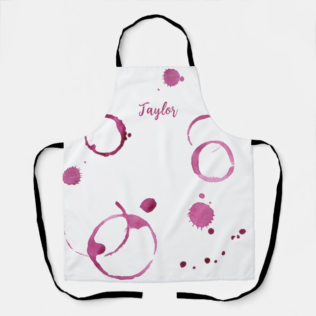 Personalized Wine Rings, Stains, Vintner, Red Schürze (Vorderseite)