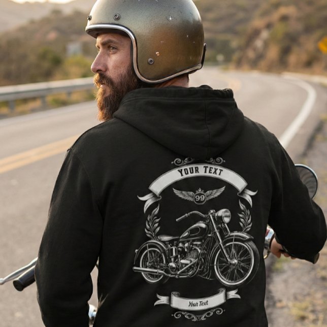 Personalized Winter Biker Skull Motorcycle Zip Hoodie (Von Creator hochgeladen)
