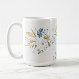 Personalized Winter Botanical Floral Kaffeetasse