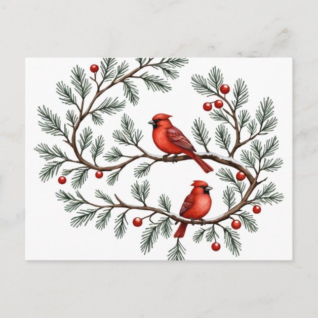 Personalized Winter Cardinal Holiday, Christmas, Postkarte (Vorderseite)