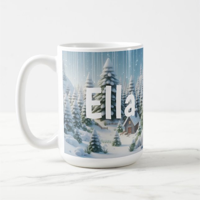 Personalized Winter Christmas Forest   Kaffeetasse (Links)