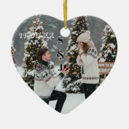 Personalized Winter Engagement Keepsake Keramik Ornament