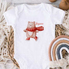 Personalized Winter Holiday Baby Bodysuit  Strampler