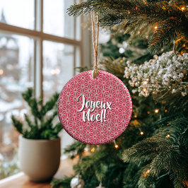 Personalized Winterberry Asanoha Joyeux Noel Keramik Ornament