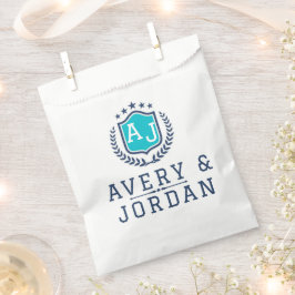 Personalized wite blue Monogram Wedding Geschenktütchen