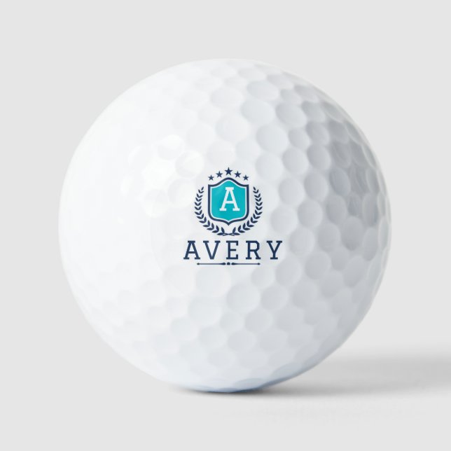 Personalized wite blue Monogram Wedding  Golfball (Vorderseite)