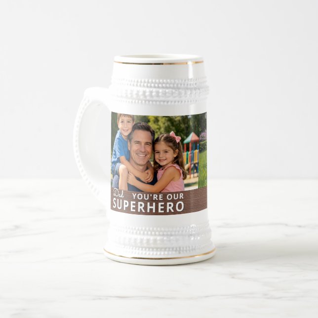 Personalized with 2 Photos and Text Bierglas (Vorderseite Links)