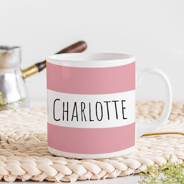 Personalized With Name Custom Pink Kaffeetasse (Von Creator hochgeladen)