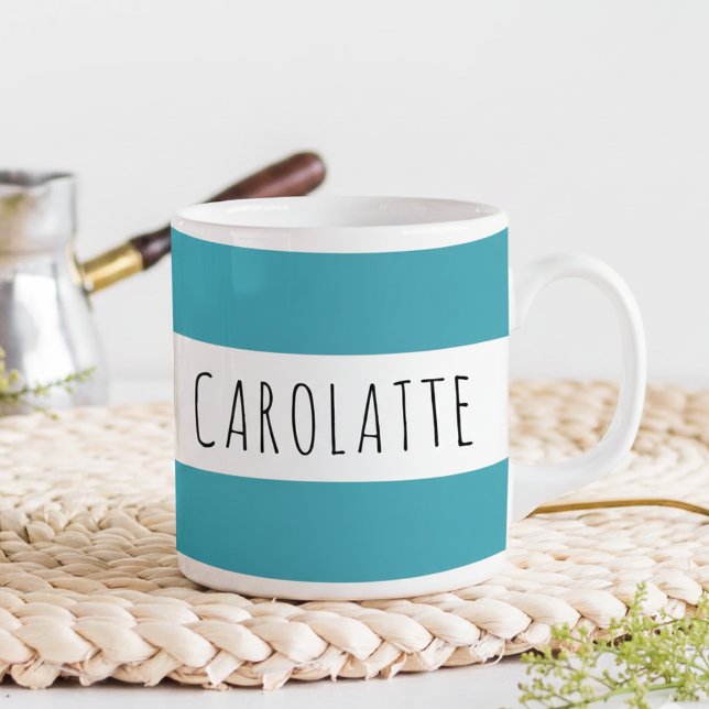 Personalized With Name Custom Turquoise Kaffeetasse (Von Creator hochgeladen)