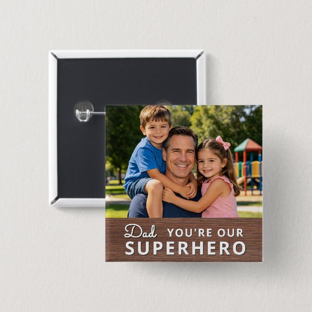 Personalized with Photo and Text Button (Vorne & Hinten)