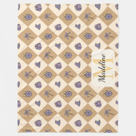 Personalized Wizard School Gold Monogram Name Fleecedecke