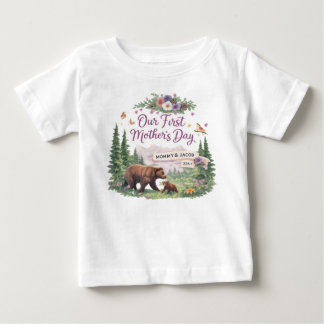 Personalized Woodland 1st Mother's Day Baby T-Shir T-shirt