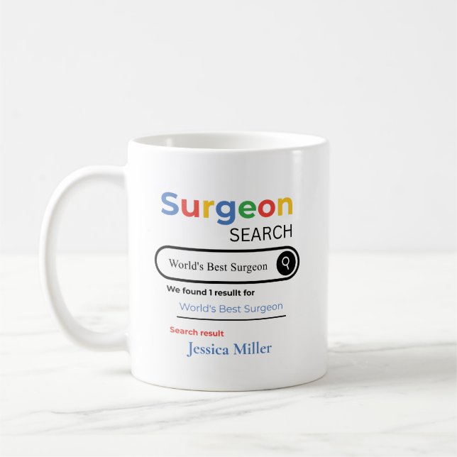 Personalized World’s Best Surgeon Search Result Kaffeetasse (Links)