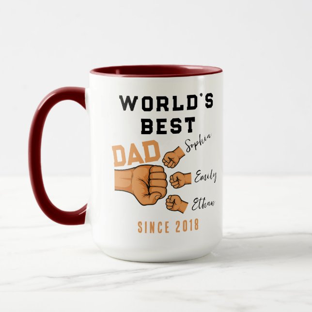 Personalized WORLD'S BEST Dad | Father’s Day Tasse (Links)