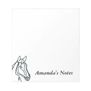 Personalized writing notepads for horse lover notizblock