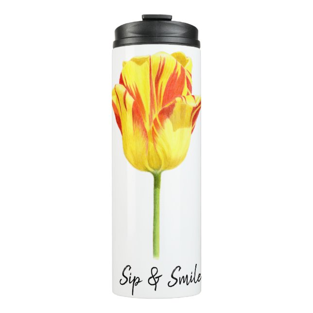 Personalized Yellow and red tulip Thermosbecher (Vorderseite)