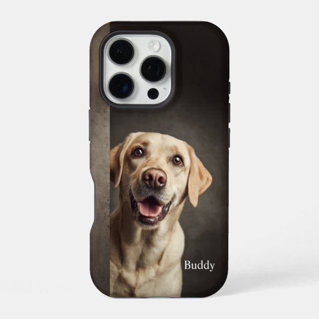Personalized Yellow Lab Portrait iPhone Hülle (Rückseite)