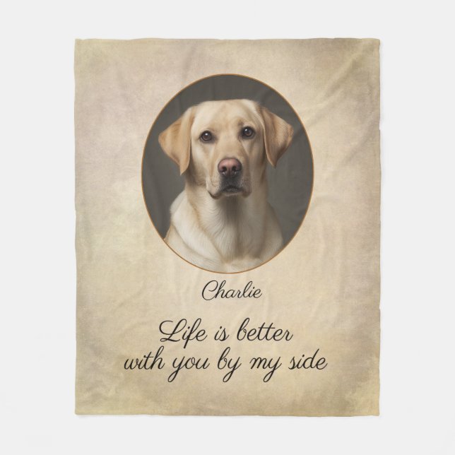 Personalized Yellow Labrador by My Side Fleecedecke (Vorderseite)