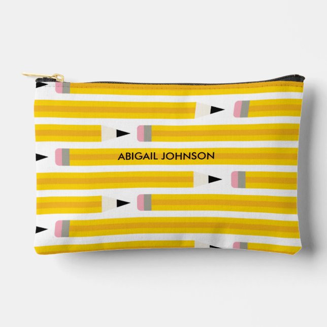 Personalized Yellow Pencil Zubehörtasche (Vorderseite)