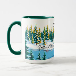 Personalized Yellowstone Winter Scene Coffee Tasse