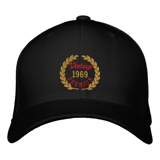 Personalized Your YEAR Premium Laurels Embroidery Bestickte Baseballkappe (Vorderseite)