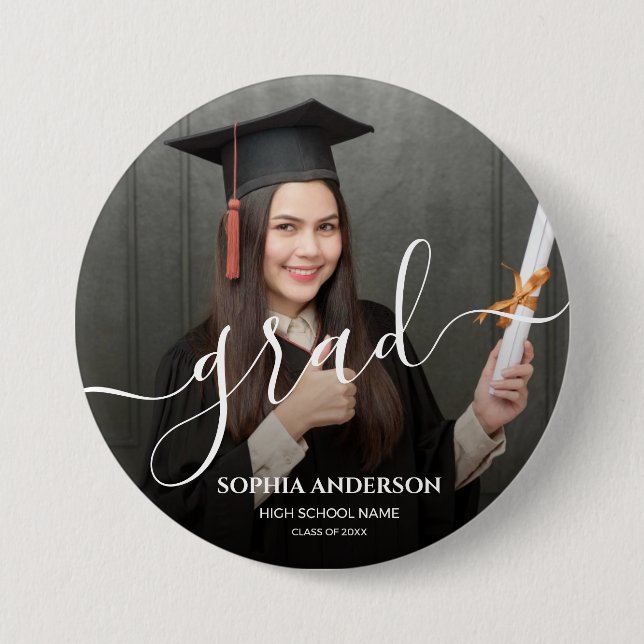 personalizedGraduate Simple Modern Script Classic Button (Vorderseite)