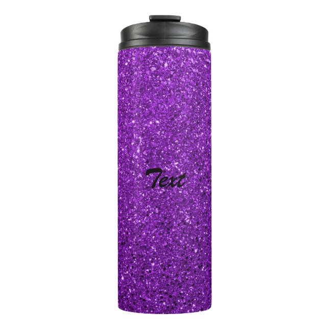 PersonalizedPurple Glitzer Individuelle Name Thermosbecher (Vorderseite)