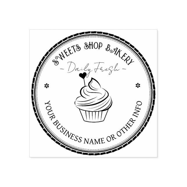 PersonalizedStamp-Gummi | Eigene Bäckerei-Logo Gummistempel (Prägung)