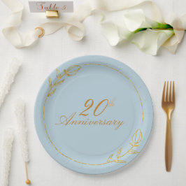 Personalizes Anniversary with Golden Frame Pappteller