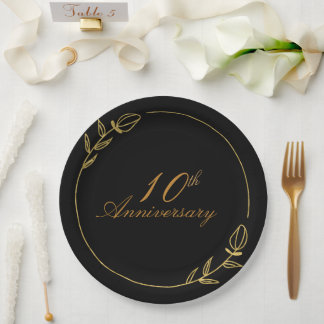 Personalizes Anniversary with Golden Frame Pappteller