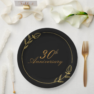 Personalizes Anniversary with Golden Frame Pappteller