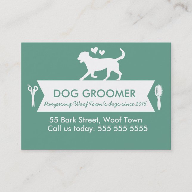 Personalkarte für Hunde Groomer - Personalisierbar Terminkarte (Vorderseite)