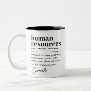 Personalschätzungsgeschenk, Definition der Humanre Zweifarbige Tasse