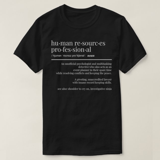 Personalvorstand Geschenk Funny HR T-Shirt (Design vorne)