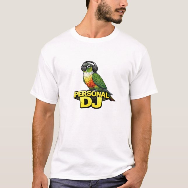 Personeller DJ Green Cheek Conure T-Shirt (Vorderseite)