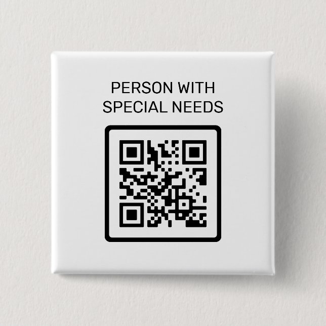 Personen mit besonderen Anforderungen QR-Code Button (Vorderseite)