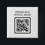 Personen mit besonderen Anforderungen QR-Code Button<br><div class="desc">Person mit speziellem QR-Code-Button</div>