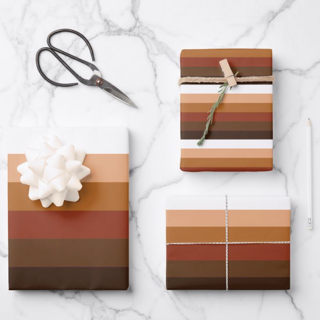 Personen mit farbigen (POC) Markierungsstreifen Geschenkpapier Set (Vorderseite)