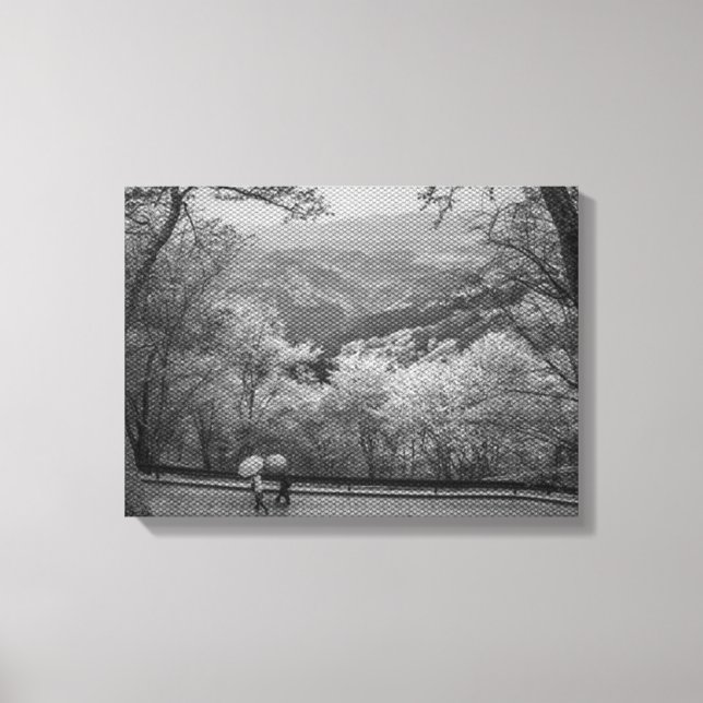 Personen mit Regenschirmen Leinwanddruck (Vorderseite)