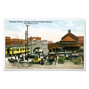 Personenbahnhof Chicago Northwestern Railroad Fotodruck