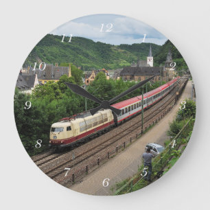 Personenzug in St. Goar Große Wanduhr