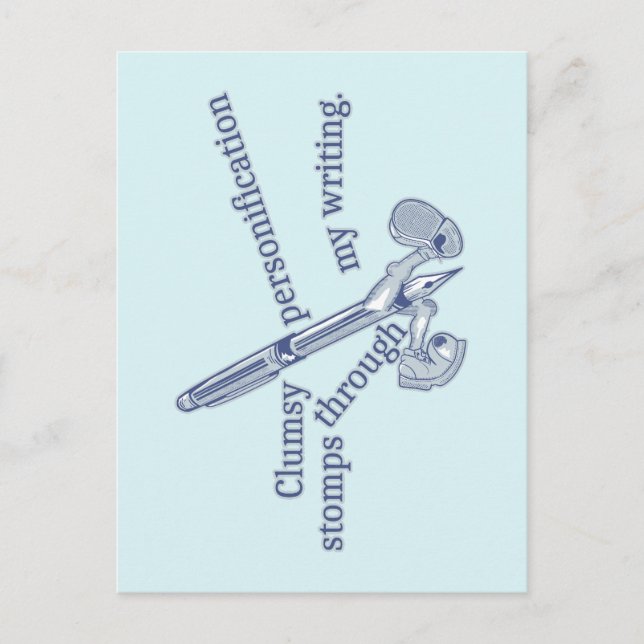 Personification Funny Creative Writing Postkarte (Vorderseite)